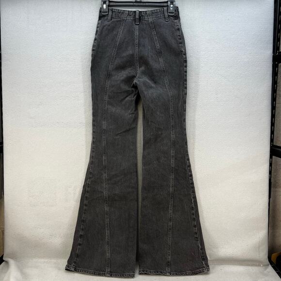 We The Free Jeans Women's 26 (2) Black Ultra Flare Wide Leg Boho Preppy Witchy - Picture 2 of 13